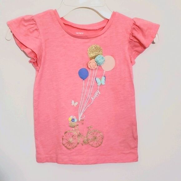 Carter's Glittering Embellished Girl's pink top 3t - Picture 1 of 9